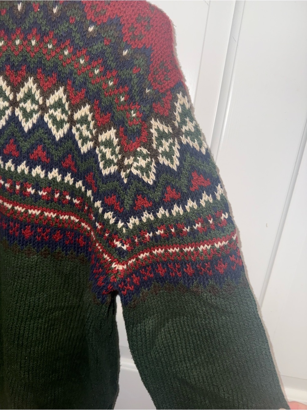 Polo Ralph Lauren Men's Fair Isle Knit Pullover Sweater - Green/Red Multicolor - Picture 5 of 6